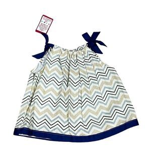 Handcrafted Chevron Print Toddler Dress 2T Multicolor Sleeveless Summer Casual